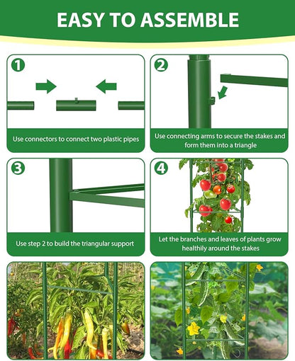 3 Pack Extra Larger Tomato Cages, 51in*17in Adjustable Tomatoes Plant Stakes Support Cages Trellis for Garden, Garden Trellis for Vegetable Flowers Fruits Climbing Plants