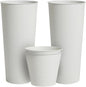 Worth 2 Pack 28" Tall Narrow Metal Planter with Inside Pot for Indoors or Outdoors, Deck, Patio or Front Porch, Hand-Hammered Texture, White