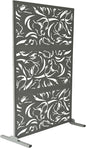 Oakland Living 6 ft. X 4 ft. Grey Freestanding Metal Privacy Screen Room Divider