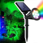Solar Spotlights Outdoor, 7-LED Flag Pole Spot Lights, RGB Color Changing Solar Powered Landscape Flagpole Light, Dusk-to-Dawn Waterproof Ground Spotlight for Christmas Tree Yard Garden (Multicolored)