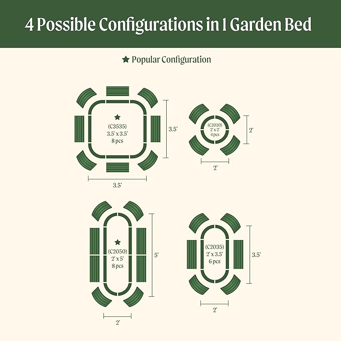 Vego garden 26" Extra Tall Raised Garden Bed Kits, 4 in 1 Modular Raised Planter Box for Vegetables Flowers Fruits Oval Metal Raised Garden-Olive Green