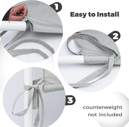 17x6.8 Ft Universal Pergola Replacement Canopy, Outdoor Canopy Shade Cover(Cover Only) (Gray)