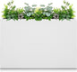 Galvanized Steel Planter Box-No Installation Required Metal Rectangular Block Long Box Planter Modern Outdoor Planters All-Weather Use with Drainage Holes for Patio/Porch, 36×24×12IN（White）