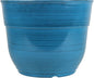 Garden Elements Indoor/Outdoor Glazed Brushed Happy Plastic Planter, Large, Dark Blue, 15"