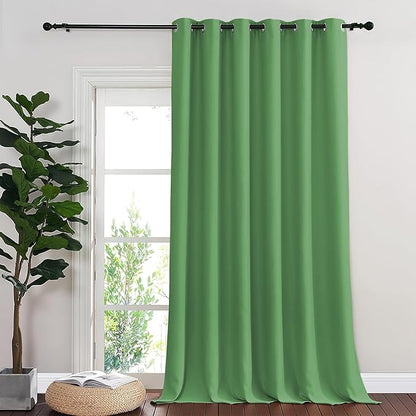 NICETOWN Blackout Curtains & Drapes - Privacy Thermal Efficiency Backdrop Curtains for Bedroom Room Divider Living Room Patio Sliding Glass Door, Wide 80 x Long 144 inch, Froest Green, 1 Panel