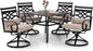 Sophia and William Swivel Patio Dining Set for 4, Outdoor Table and Chairs, Removable Seat Cushions, Black 37" Patio Dining Table