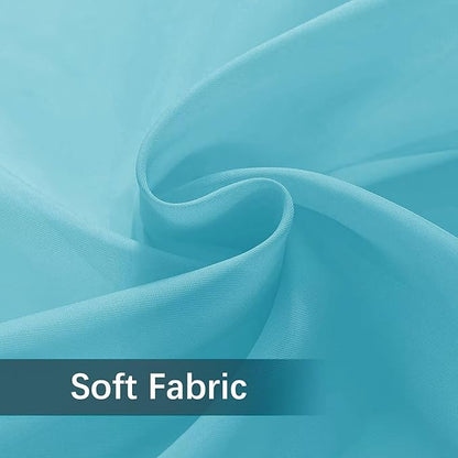 SpaceDresser Waterproof Outdoor Sheer Curtains for Patio - 2 Panels Rod Pocket Indoor Voile Sheer Curtain for Living Room,100W x 108L inch, Aqua