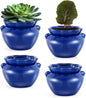 4 Sets African Violet Pots 4 Inch Self Watering Pot for Indoor Ceramic Self Watering Planter for Flower Lovers Ideal Plant Pot Thriving Flower Maintenance
