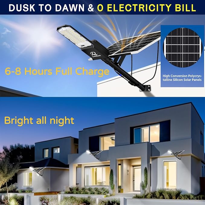 Solar Flood Lights with Remote Control, 88 LED Beads, IP67 Waterproof