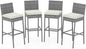 HAPPYGRILL Patio Wicker Barstools Set of 4, Outdoor Bar Height Chair w/Soft Seat Cushion & Cozy Footrest, Heavy-Duty Metal Frame, 400 lbs Max Load, Rattan Armless Bar Chairs