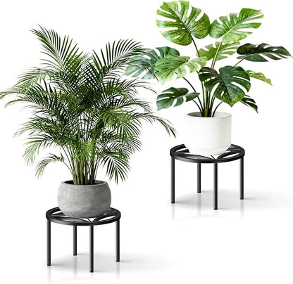 TOSKING 2-Pack Plant Stands - Heavy Duty Low Plant Stand, No Assembly Required Risers for Potted Plants Indoor and Outdoor, Ready to Use(11.81" Diameter)