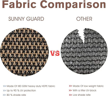 SUNNY GUARD Customized 2'6''x9' Brown Balcony Privacy Screen, 92% Shade - Image 6