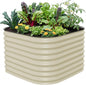 Vego garden 26" Extra Tall Raised Garden Bed Kits, 4 in 1 Modular Raised Planter Box for Vegetables Flowers Fruits Oval Metal Raised Garden Pearl White