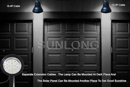 SUNLONG Solar Powered Spot Lights Outdoor Waterproof 2 in 1 Bright Solar SpotLights Power Adjustable for Flag Yard Flagpole Landscape Dusk to Dawn 2 x Spots White