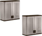 Suncast 2 Pack 4 Cubic Feet Resin Single Shelf Garage Wall Storage Cabinet, Platinum