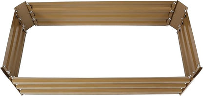 Sunnydaze 11.75" H Raised Metal Garden Bed - Galvanized Raised Garden Bed Outdoor for Vegetables and Flowers - Brown - 4' x 2' Rectangle