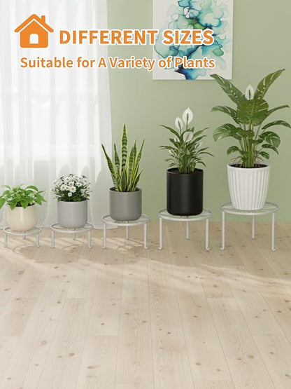 5 Pack Heavy Duty Metal Stand Decorates Multiple Plants for Indoor and Outdoor, Anti-Rust Iron Flower Pot Holder Stand, Potted Plant Shelf for Garden,Patio
