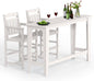 Ciokea 3 Pcs Outdoor Bar Height Table Set, 60" Extra Long Rectangle High Top Table and 2 Oversized Adirondack Chairs Set, Heavy-Duty All-Weather HDPE Patio Bar Set for Backyard Balcony Deck, White
