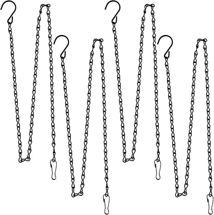 YINGFENG 4 Pack 35 Inches Hanging Chains Black, Garden Plant Hangers, for Bird Feeders, Billboards, Chalkboards, Planters, Lanterns, Wind Chimes and Decorative Ornaments