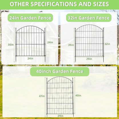 Decorative Garden Fence 40in x24ft, 10 Pack No Dig Fence Animal Barrier - Image 7