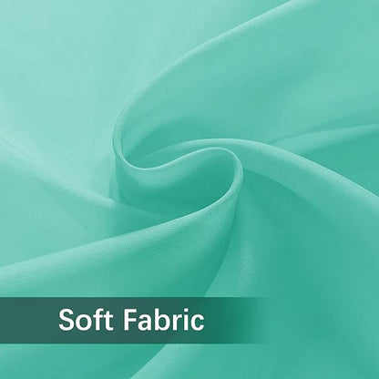 SpaceDresser Waterproof Outdoor Sheer Curtains for Patio - 2 Panels Rod Pocket Indoor Voile Sheer Curtain for Living Room,52W x 84L inch, Turquoise