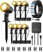 ZZXX 8 Pack Low Voltage Landscape Lights with Transformer and 65FT Wire 12-24V LED Landscape Lighting Kit 2700K Waterproof Landscape Spotlights with Connectors for House Yard Tree Garden