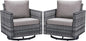 Belord Wicker Chairs Outdoor Bistro Set Oversize Patio Swivel Rocker, Rattan Outdoor Seating Set of 2 Swivel Glider Chairs Wicker Furniture for Porch Deck Backyard with Water-Resistant