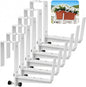Window Box Brackets, Adjustable Planter Box Brackets, Heavy Duty Iron Flower Box Brackets for Railings, with Enhanced Bottom Support - Perfect for Balconies, Fences, and Gardens (White, 6 Pack)