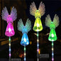 4 Pack Solar Angel Lights Outdoor Decor, Decorative Color Changing Waterproof LED Angel Stake Lights for Cemetery Grave Garden Patio Yard Art Lawn Decoration, Grave Markers, Memorial Gifts
