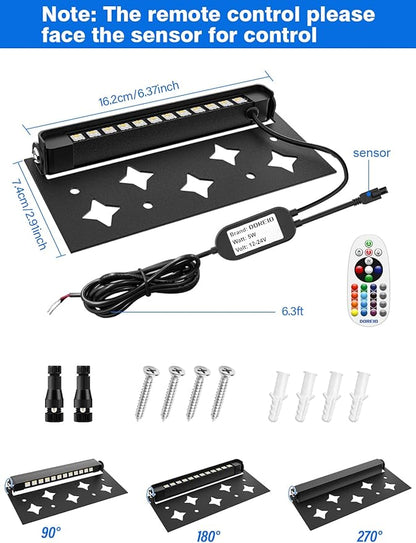 5W RGB Retaining Wall Lights 7 inch LED Hardscape Lighting Color Changing Low Voltage Landscape Paver Lights 12V 24V Step Lights Outdoor IP66 Waterproof Stair Lighting (2 Pack+Connectors)