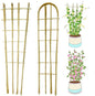 Natural Bamboo Trellis, 4Feet,Fan-Shaped+U-Shape,4Pack,Plant Support Trellis for Outdoor and Indoor Potted Climbing Plants,Vegetables, Cucumber, Tomato, Hoya,