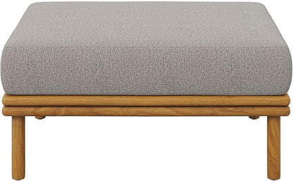 Modway Wren Teak Wood Outdoor Ottoman in Natural Driftwood