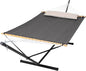 SUNCREAT Hammocks for Outside with Stand, Extra Large Double Hammocks 2 Person Heavy Duty, 450 lbs Capacity, Dark Gray