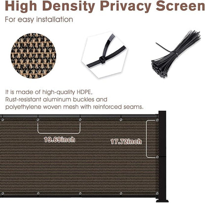SUNNY GUARD Customized 2'6''x16' Brown Balcony Privacy Screen, 90% Shade - Image 5
