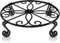 Black Plant Stand for Flower Pot Heavy Duty Potted Holder Indoor Outdoor Metal Rustproof Iron Garden Container Round Supports Rack for Planter Bronze, Pumpkin Stand Outdoor