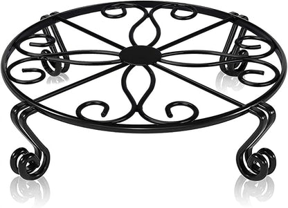 Black Plant Stand for Flower Pot Heavy Duty Potted Holder Indoor Outdoor Metal Rustproof Iron Garden Container Round Supports Rack for Planter Bronze, Pumpkin Stand Outdoor……