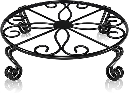 Black Plant Stand for Flower Pot Heavy Duty Potted Holder Indoor Outdoor Metal Rustproof Iron Garden Container Round Supports Rack for Planter Bronze, Pumpkin Stand Outdoor……