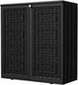 Outdoor Storage Cabinet Waterproof with Shelf,Resin Storage Sheds Outdoor Cabinets for tub Towels/Chemicals/Grill Items/Patio/Garden/Backyard, Size 34.3''L*15''W*36.2''H（Black）