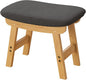 Gray Small Soft Footrest Ottoman with Wood Legs, Sofa Footrest Extra Seating for Living Room Entryway Office