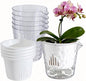 InmeRun Plant Pots Indoor Plastic Flower Pots Outdoor 7 inch Set of 4 Pack with Drainage Holes and Saucers for Garden Pots (self Watering 7in-4p)