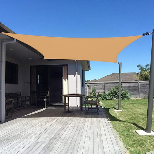 SUNNY GUARD Custom Size 9'x9' Peach Fuzz Sun Shade Sail Rectangle UV Block Shade for Backyard Yard Patio Deck Garden(Customized)
