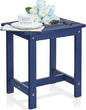 Y&M Outdoor Side Table, HIPS Adirondack Small Single Table, Waterproof Square Outside Table, Balcony Modern End Tables for Patio, Pool, Beach, Porch, Deck, Indoor or Outdoor Use, Navy Blue