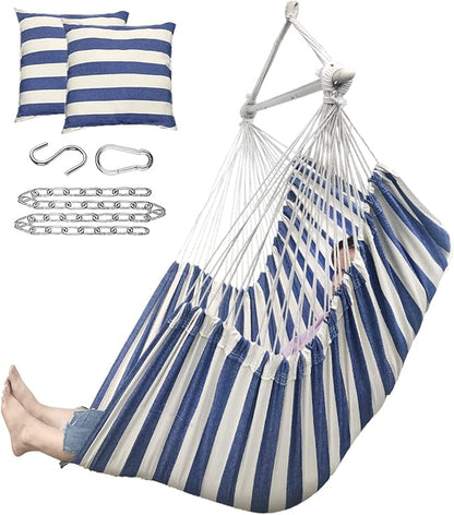 ADVOKAIR Hammock Chair Large 70.9"x47.2", 32% Bigger XXL Hanging Swing Chair with 500lbs Capacity, Heavy Duty Steel Spreader Bar, Extra Roomy Comfort for Adult Indoor Outdoor Bedroom Patio