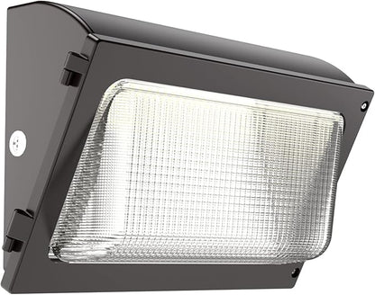 HYPERLITE LED Wall Pack Light 120W with Dusk to Dawn Photocell and Glass Lens LED Security Flood Commercial and Industrial Outdoor LED Wall Lights Out Door for House Warehouses UL Listed