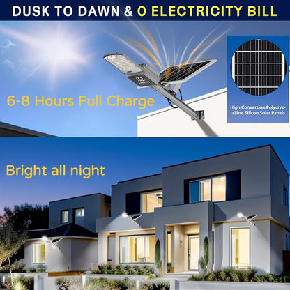 9500w Solar Street Lights Outdoor Waterproof, 450000LM Super Bright LED Beads - Image 2