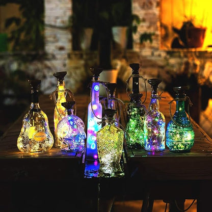 Indoor Solar String Lights for Wine Bottles, 3 Colors, 12 Pack