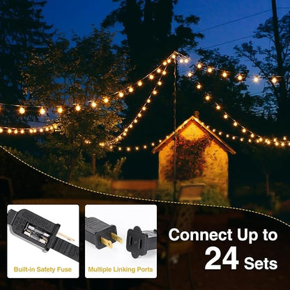 ZJOJO 200FT Outdoor String Lights, G40 Globe Outdoor Lights with 100 Shatterproof LED Bulbs 2700K, IP65 Waterproof Patio Light String Lights for Outside Backyard Porch Party