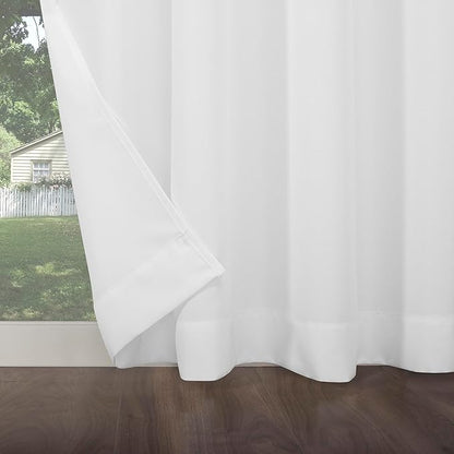 Sun Zero Marina Indoor/Outdoor UV Protectant Energy Efficient Grommet Curtain Panel, 54" x 95", White