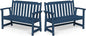 Ciokea 49" Heavy Duty Outdoor Bench Set of 2, HDPE Weatherproof Garden Bench, 2-Person Memorial Benches with 660 Lbs, Waterproof Patio Porch Benches for Outside Business Office Backyard, Navy Blue