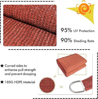KANAGAWA 18'X24' Rust Red Custom Size Sun Shade Sail Rectangle UV Block Canopy Cover for Patio Backyard Lawn Garden Outdoor (Customized Available)